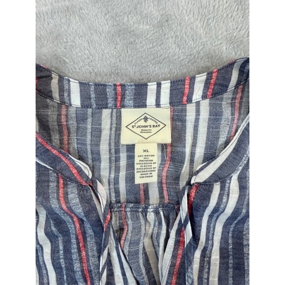 St. John's Bay Blouse Women's XL Sleeveless Striped Top NWT - Picture 4 of 10